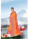 Saffron Silk Heavy Bordered Saree with Embellishments