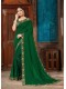 Green Silk Elegant Bordered Saree with Embellishments