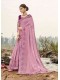 Purple Silk Designer Embroidered Saree with Embellishments, Border