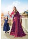 Purple Silk Designer Embroidered Saree with Embellishments, Border