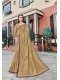 Beige Silk Designer Embroidered Saree with Embellishments, Border