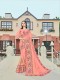 Pink Silk Designer Embroidered Saree with Embellishments, Border