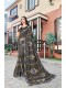 Brown Silk Designer Embroidered Saree with Embellishments, Border
