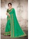 Green Silk Fancy Bordered Saree with Embellishments