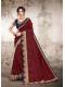 Brown Silk Fancy Bordered Saree with Embellishments
