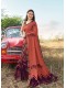Coral Silk Printed Saree With Border Embellishments