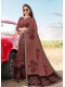 Copper Silk Printed Saree with Border, Embellishments 