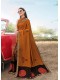 Rust Orange Silk Printed Saree with Border, Embellishments 