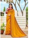 Yellow Shahi Chiffon Designer Printed Saree with Border & Embellishments