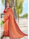 Peach Shahi Chiffon Designer Printed Saree with Border & Embellishments