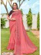 Pink Shahi Chiffon Designer Printed Saree with Border & Embellishments