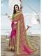 Pink Masakali Designer Printed Saree with Border & Embellishments