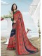 Red Masakali Designer Printed Saree with Border & Embellishments