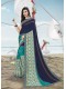 Blue Masakali Designer Printed Saree with Border & Embellishments
