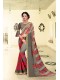 Grey Georgette Printed Saree with Border, Embellishments 