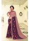 Mauve Georgette Printed Saree with Border, Embellishments 