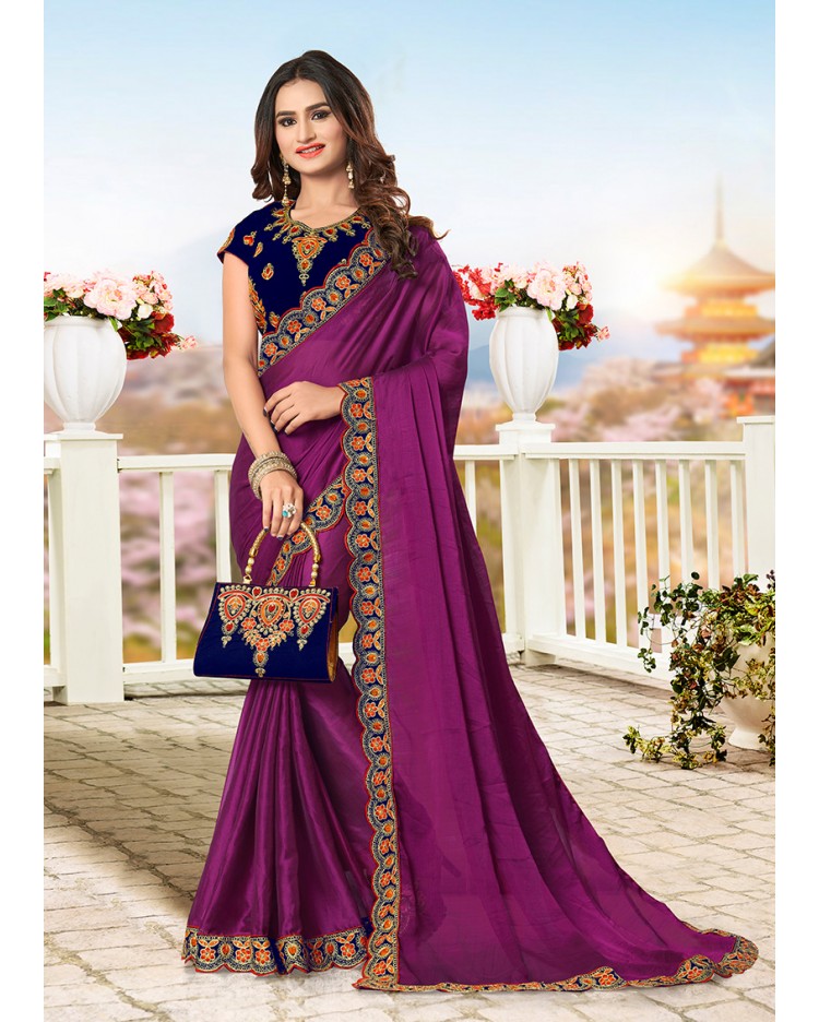 Embroidered Party Wear Saree at Rs 1050 in Surat | ID: 21224495897