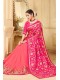 Pink Silk Half n Half Embroidered Saree with Border